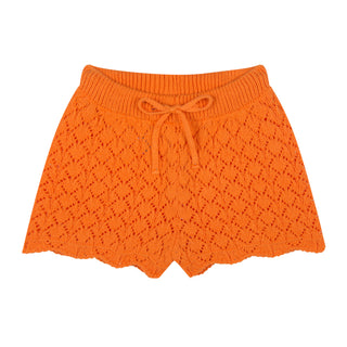 Bright Orange Knit Short Set