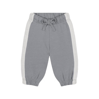 Gray 3 PLY Sweatshirt + Pants Set with Contrast White