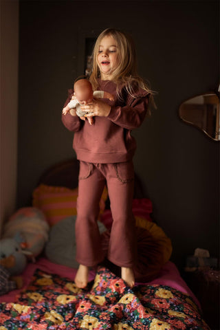 Bordo Dantel Detaylı Sweatshirt