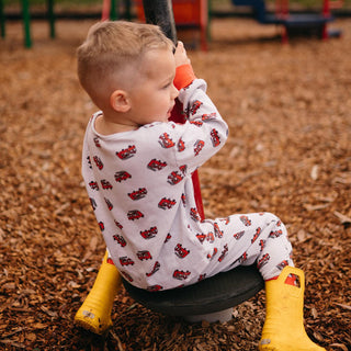 Fire Truck Pyjamawith Red Contrast