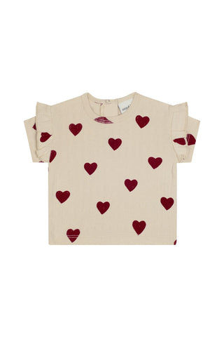 Heart Jacquard Tshirt Tights Set