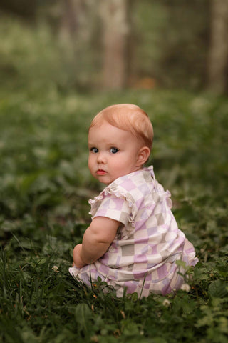 Checkerboard Hearts Short-Sleeve Tee Shorts Set