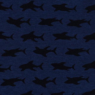 Navy Shark Madness Print Playsuit