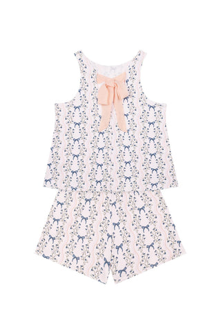 Ribbon Garden Ribbon Detailed Sleeveless Top Shorts Set
