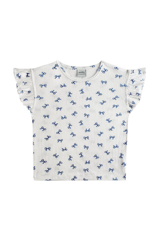 Tiny Navy Bows Short Short Sleeve Tee Short Pyjama