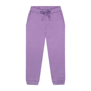 Purple 3 PLY Sweatshirt + Pants Set with Bird Embroidery