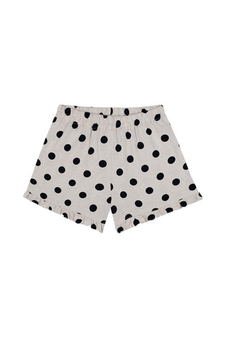 Navy Polka Dot Ruffled Top Short Set