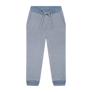 Blue Textured 3 PLY Sweatshirt + Pants Set