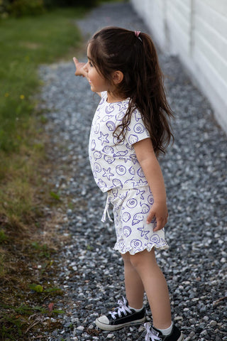 Smiley Sea Friends Short-Sleeve Tee Shorts Set