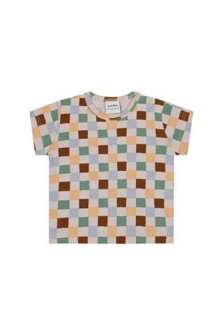 Soft Beach Check Short-Sleeve Tee Shorts Set