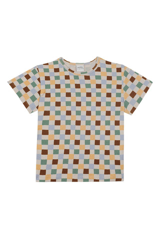 Soft Beach Check Short-Sleeve Tee Shorts Set